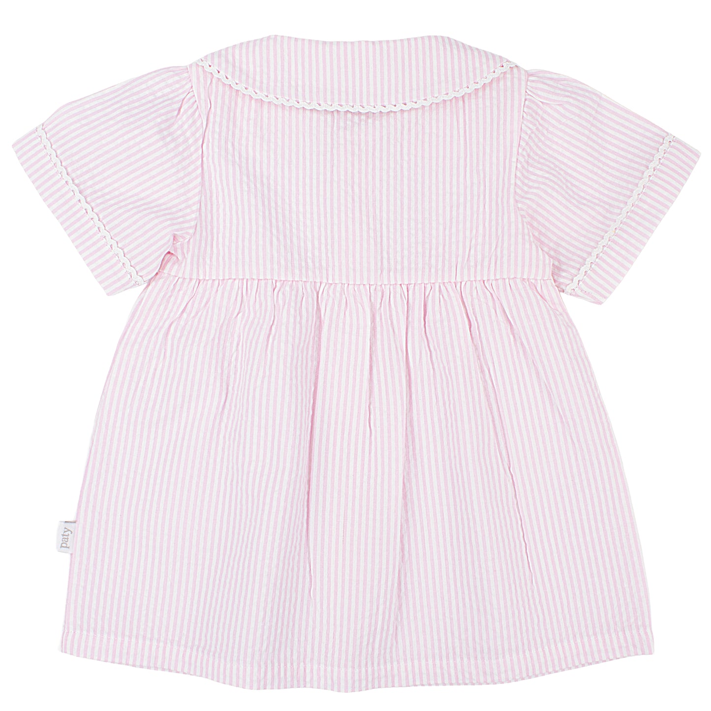 Organic Cotton Seersucker Dress with Ric Rac trim