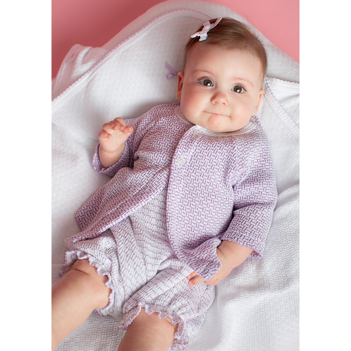 Paty Knit Pinstripe Bubble with Ruffle Hem