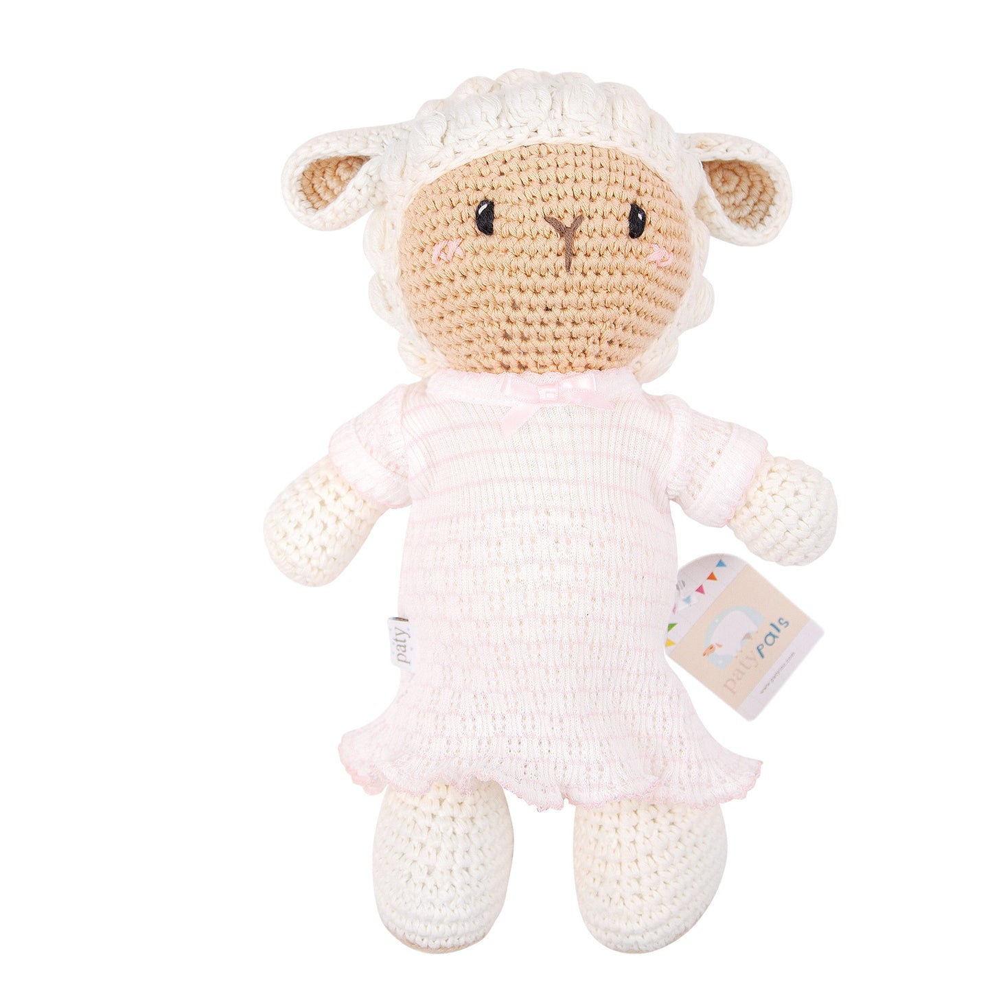 13" Paty Pal Medium Crochet Lamb - Dress