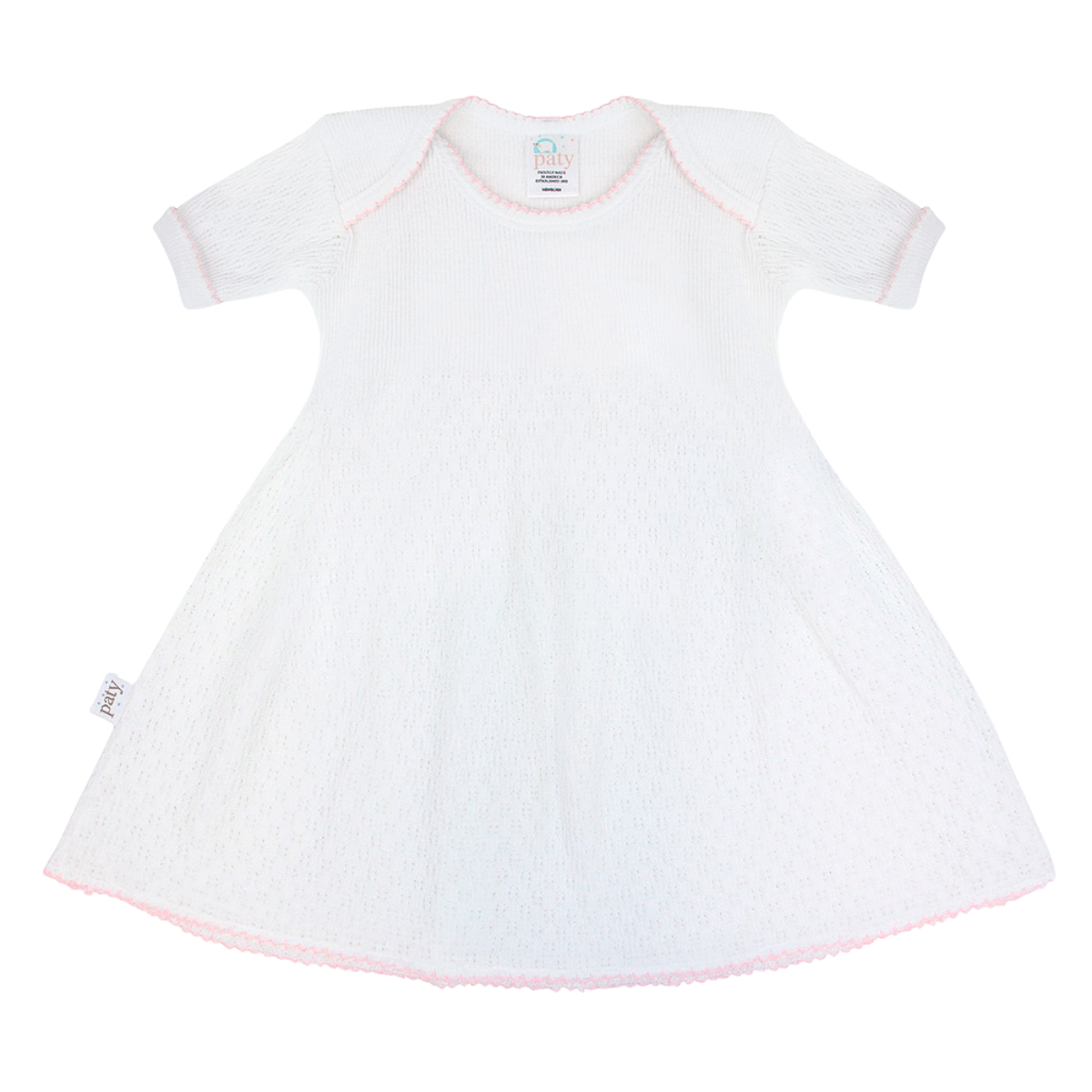 Monogrammed White Lap Shoulder Dress #MG100