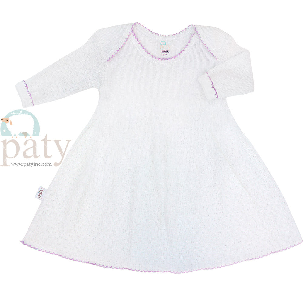 Monogrammed White Lap Shoulder Dress #MG100