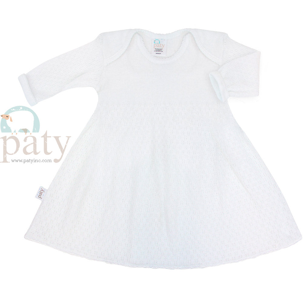 Monogrammed White Lap Shoulder Dress #MG100