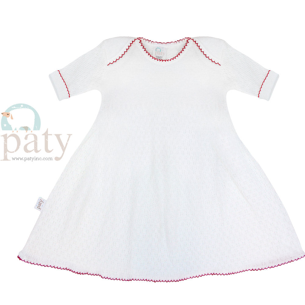 Monogrammed White Lap Shoulder Dress #MG100