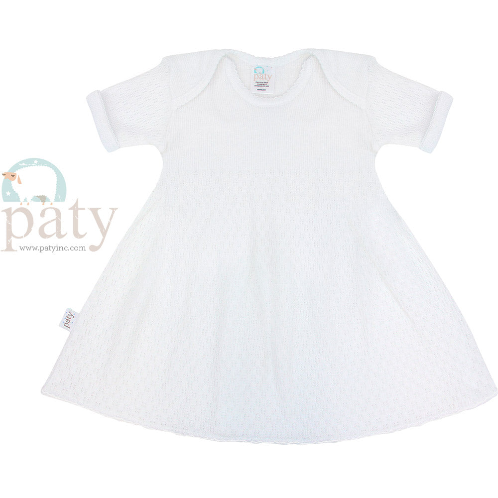 Monogrammed White Lap Shoulder Dress #MG100