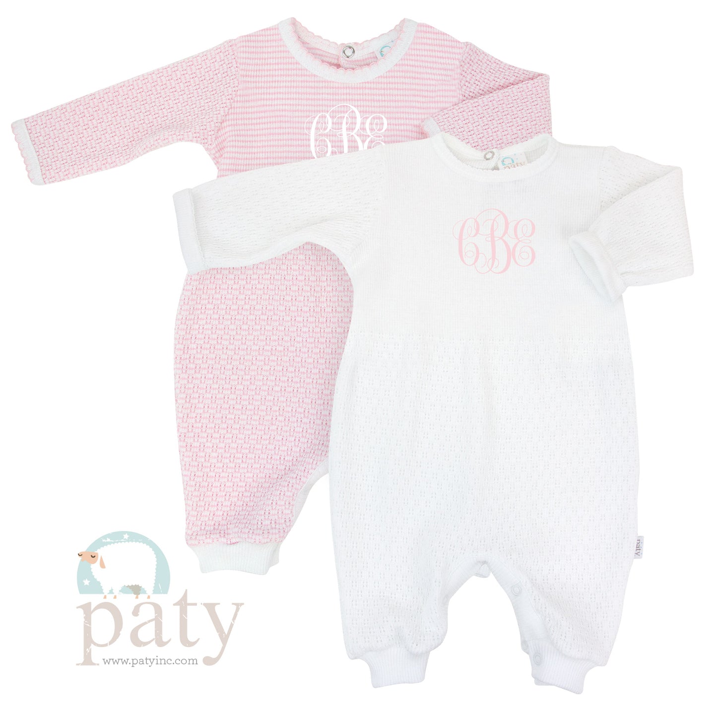 Monogrammed Paty Romper Key-Hole Back Interlocking Style