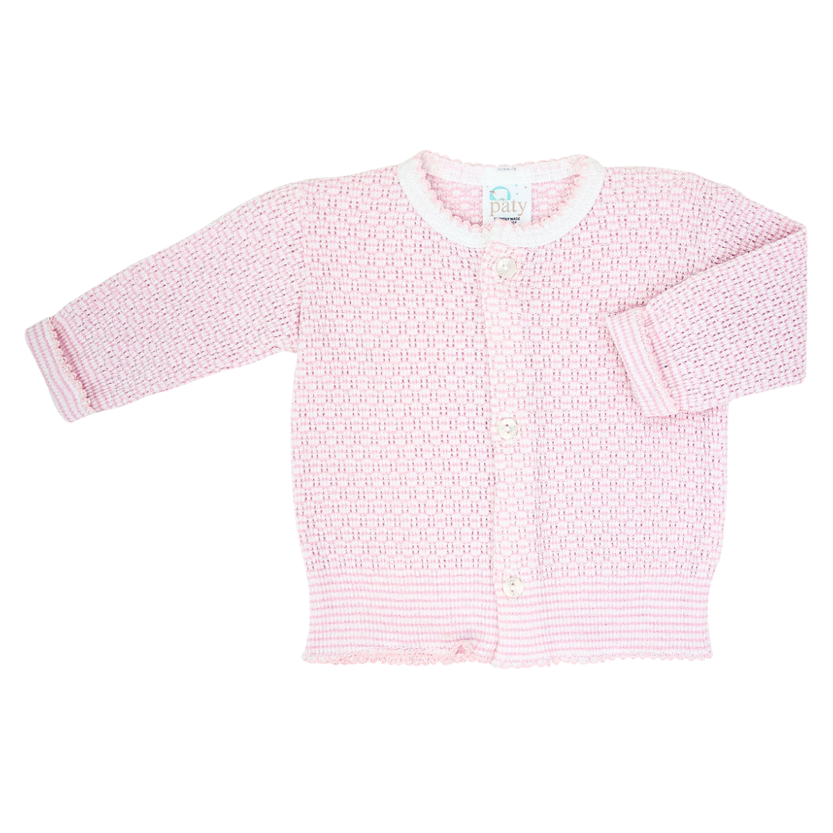 Paty Knit Cardigan Sweater with Circle Monogram