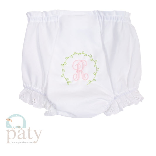 Monogrammed Diaper Cover with Eyelet
