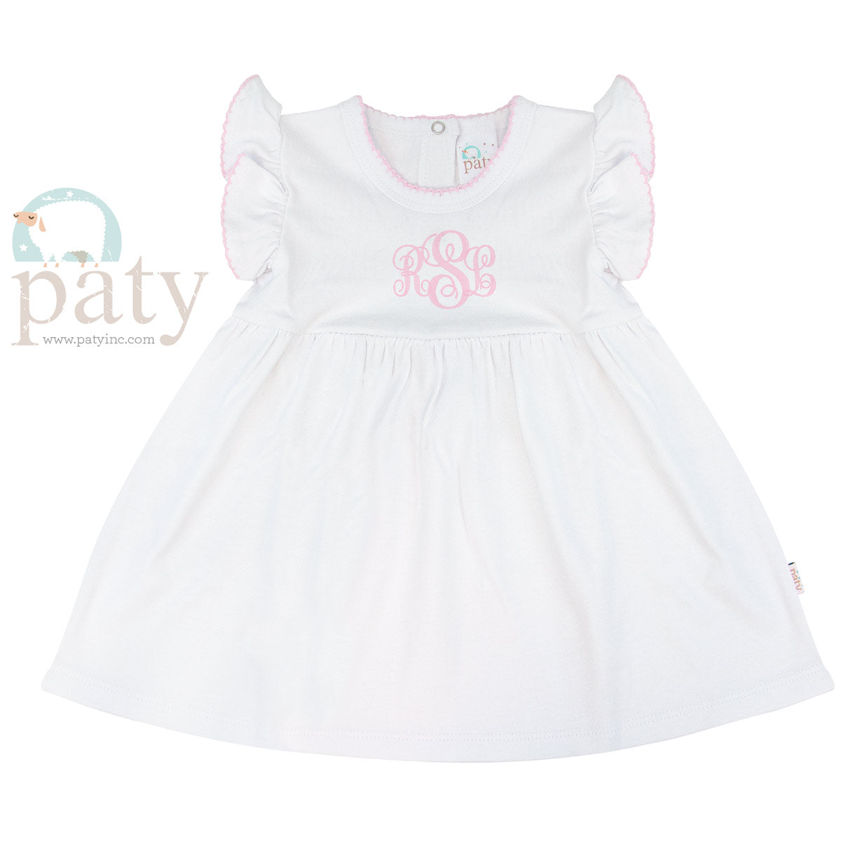 Monogrammed White Dress Interlocking Style