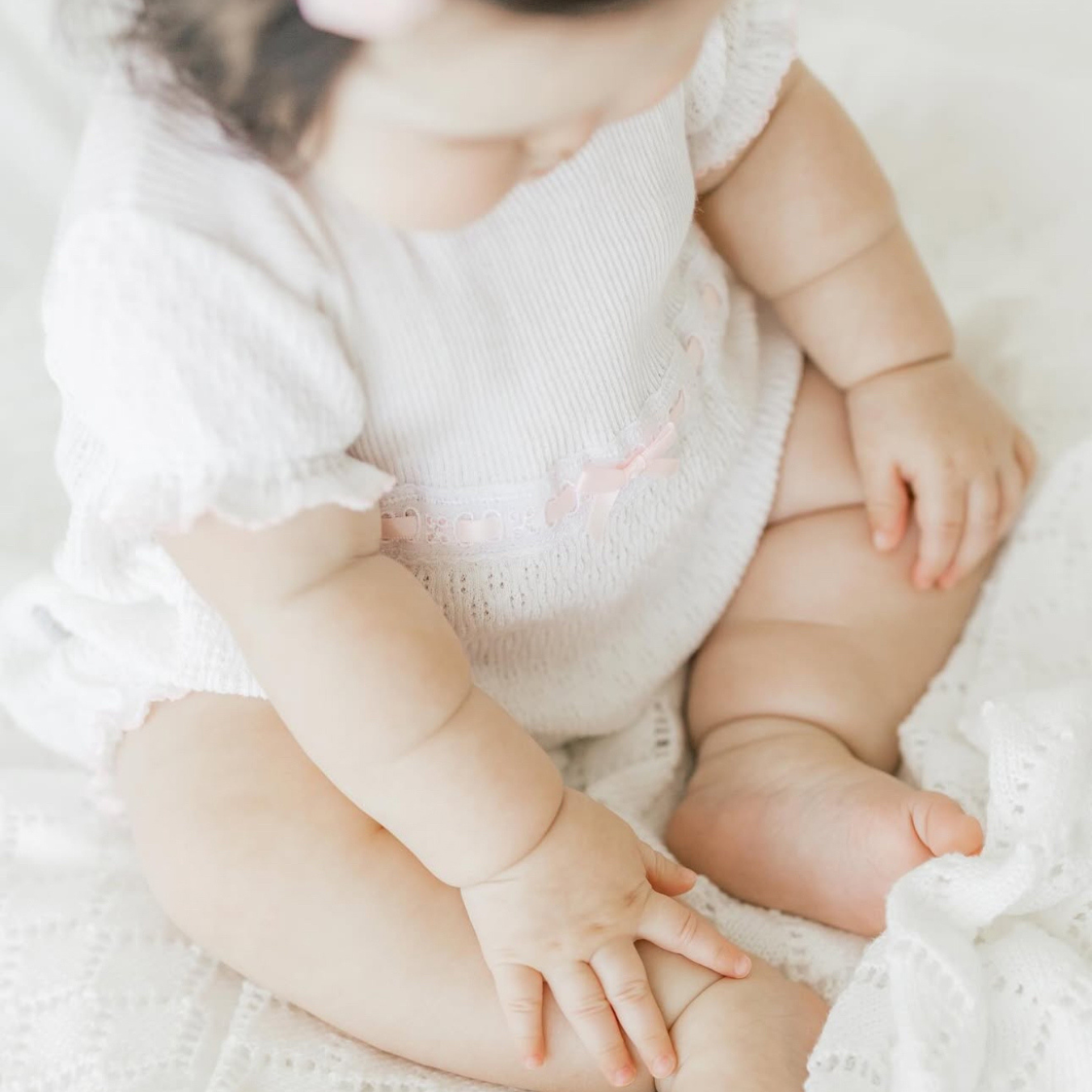 Paty Knit Eyelet Ribbon Bubble