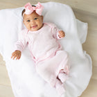 Solid Color Overlap Shoulder Gown with Pima Trim