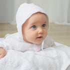 Paty Knit Classic Bonnet with Satin Ribbon