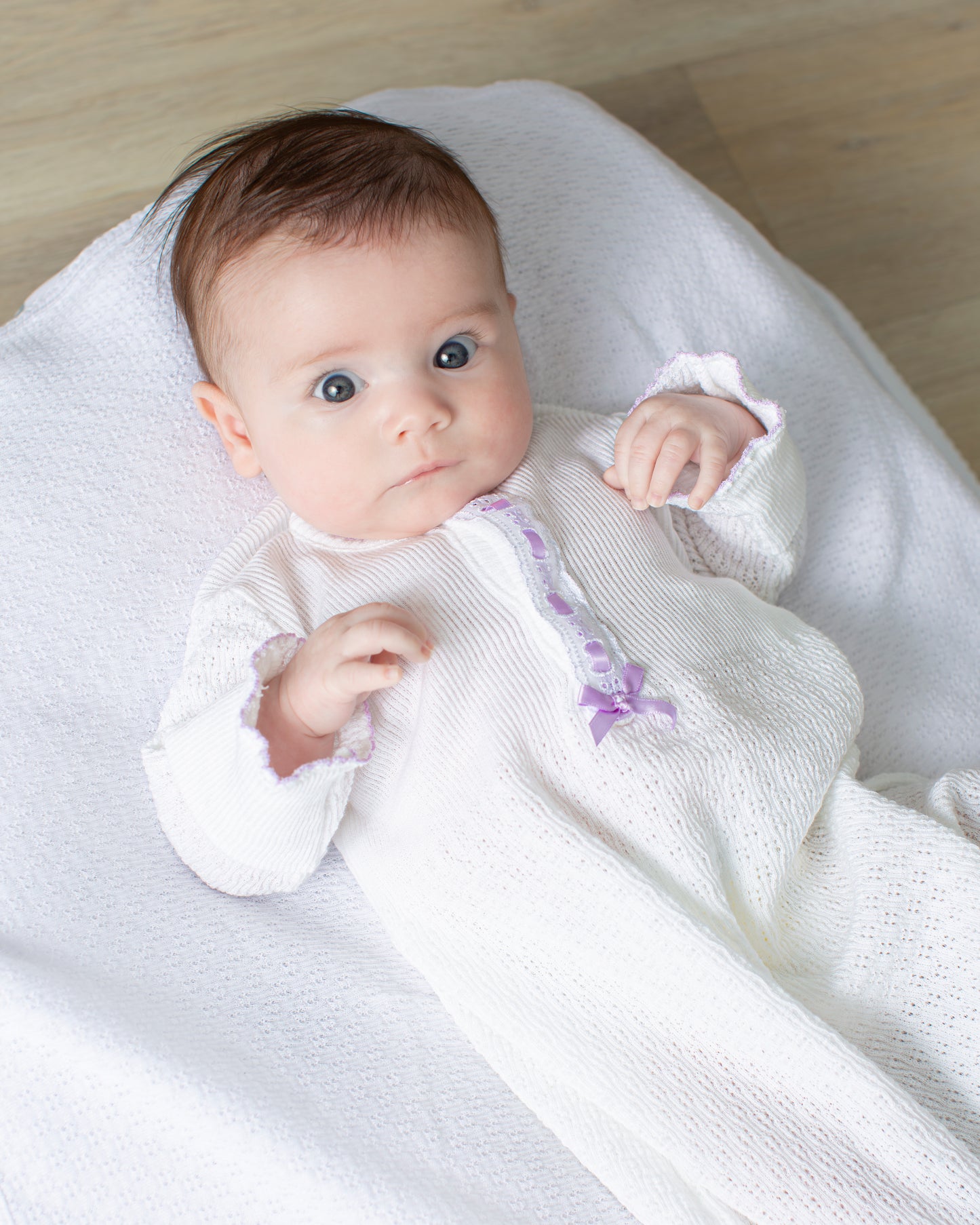 Paty Knit Long Sleeve Eyelet Gown