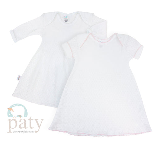 White Lap Shoulder Dress #100LS #100SS