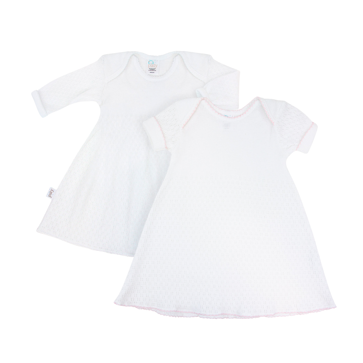 White Lap Shoulder Dress #100LS #100SS