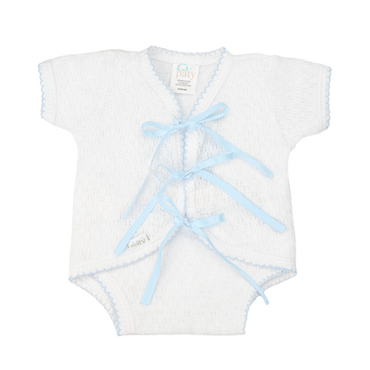 Paty Knit, Ribbon Tie Onesie #104
