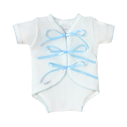 Paty Knit, Ribbon Tie Onesie #104