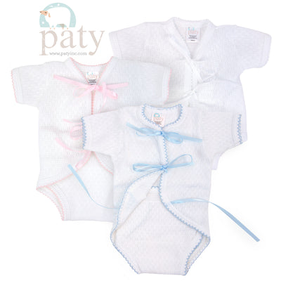 Paty Knit, Ribbon Tie Onesie #104