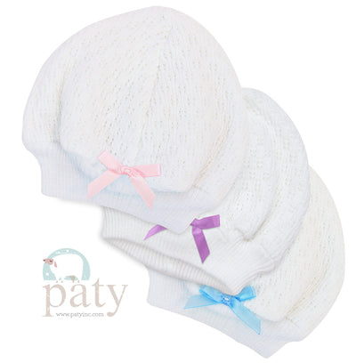 Paty Knit Beanie with Bow #105