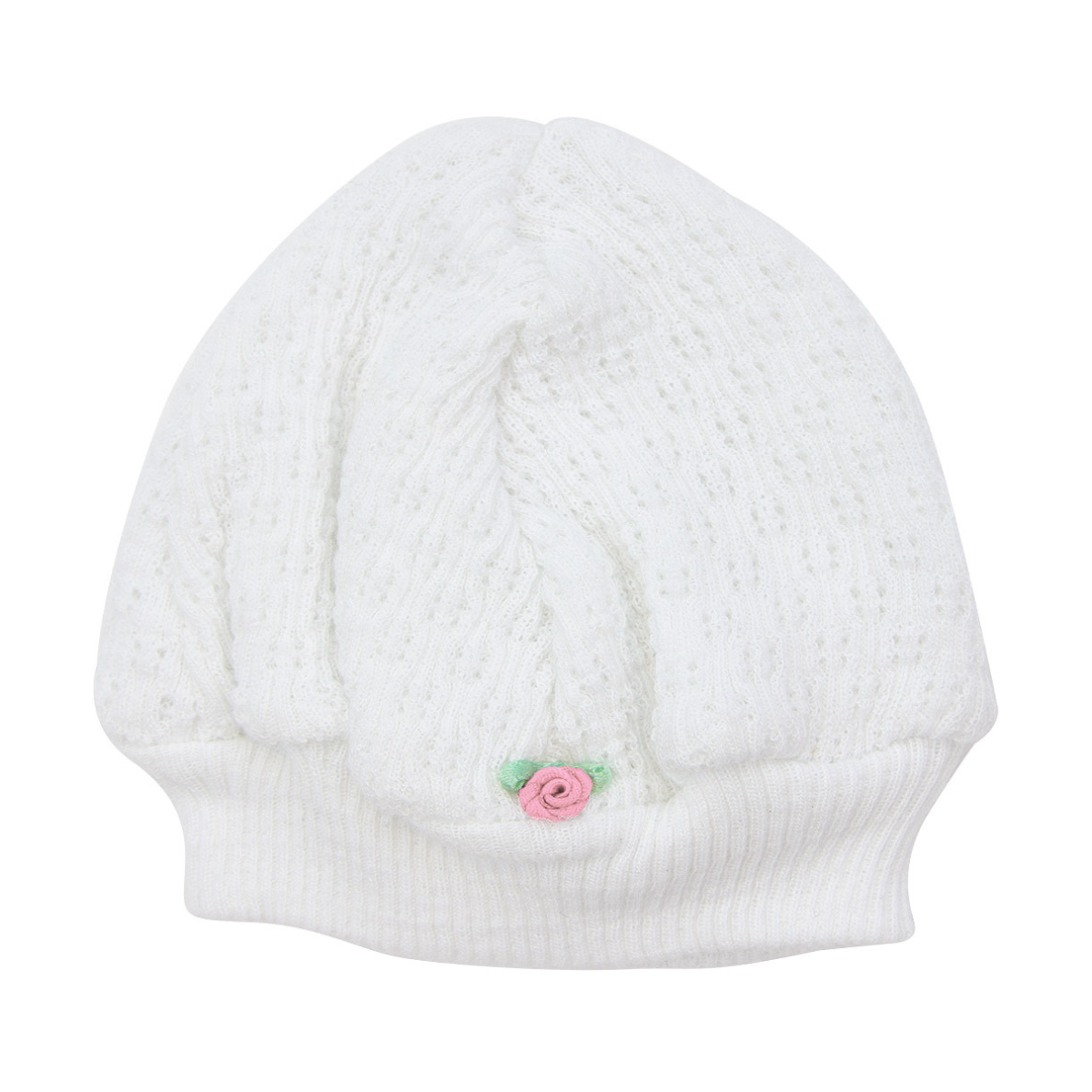Paty Knit Beanie with Rosette #105R