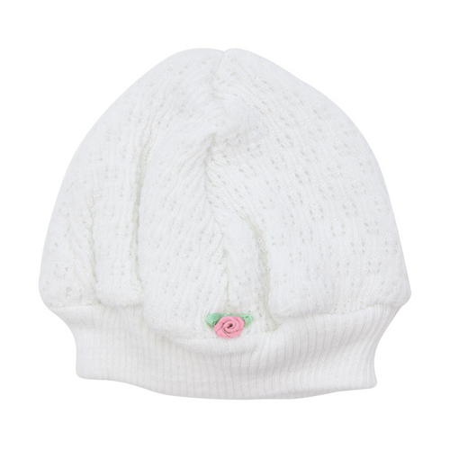 Paty Knit Beanie with Rosette #105R