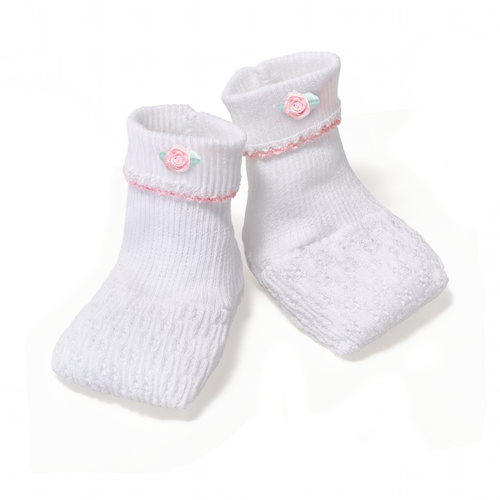 PatyKnit™ Booties with Rosettes