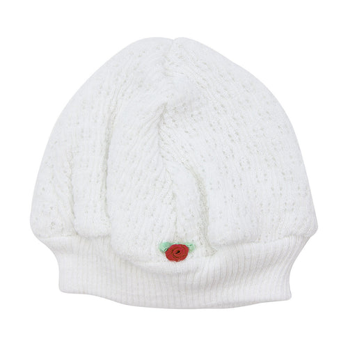 Paty Knit Beanie with Rosette #105R