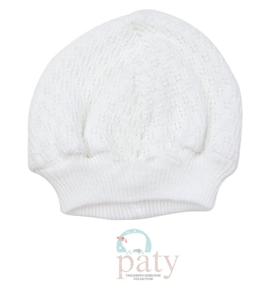 Paty Knit Beanie Cap, No Bow, #105X