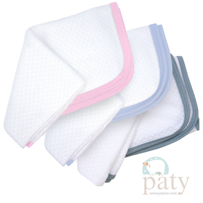 Paty Knit Receiving/Swaddle Blanket, Pima Trim