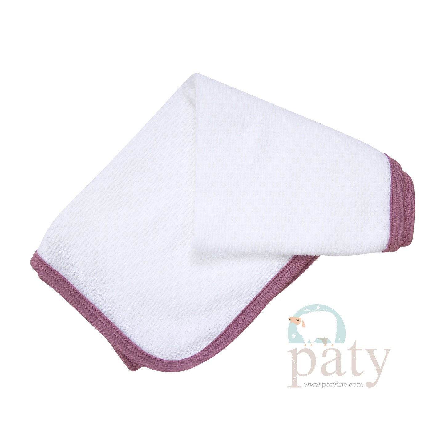 Paty Knit Receiving/Swaddle Blanket, Pima Trim
