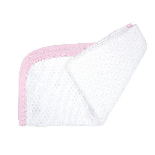 Paty Knit Receiving/Swaddle Blanket, Pima Trim