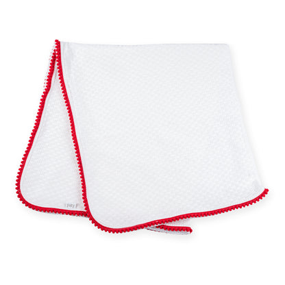 PatyKnit™ Blanket with Baby Pom Trim