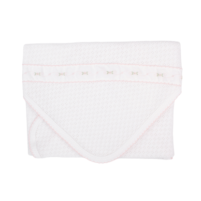 Swiss Floral Trim Swaddle Blanket