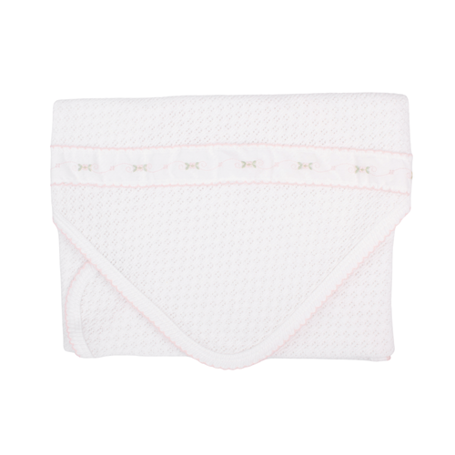 Swiss Floral Trim Swaddle Blanket