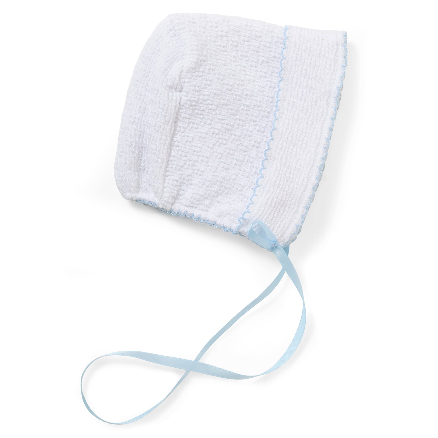 Paty Knit Classic Bonnet with Satin Ribbon