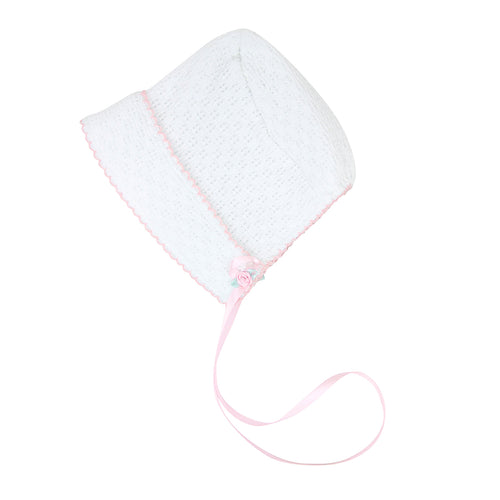Paty Knit Bonnet with Rosette #110R