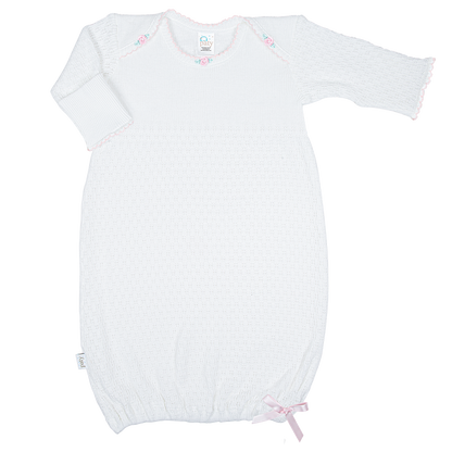 Paty Knit Overlap Shoulder Gown (with Rosettes)