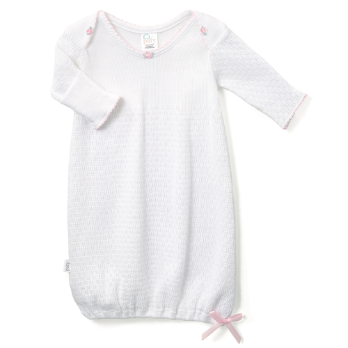 PatyKnit™ Overlap Shoulder Gown with Rosettes