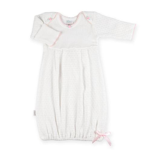 PatyPort™ Pleated Overlap Gown with Rosettes