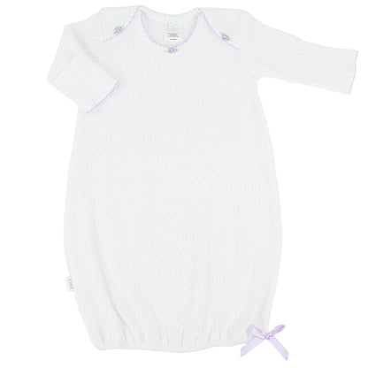 Overlap Shoulder Gown with Rosettes