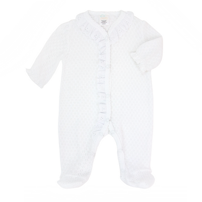 Paty Knit Footie with Eyelet #117E