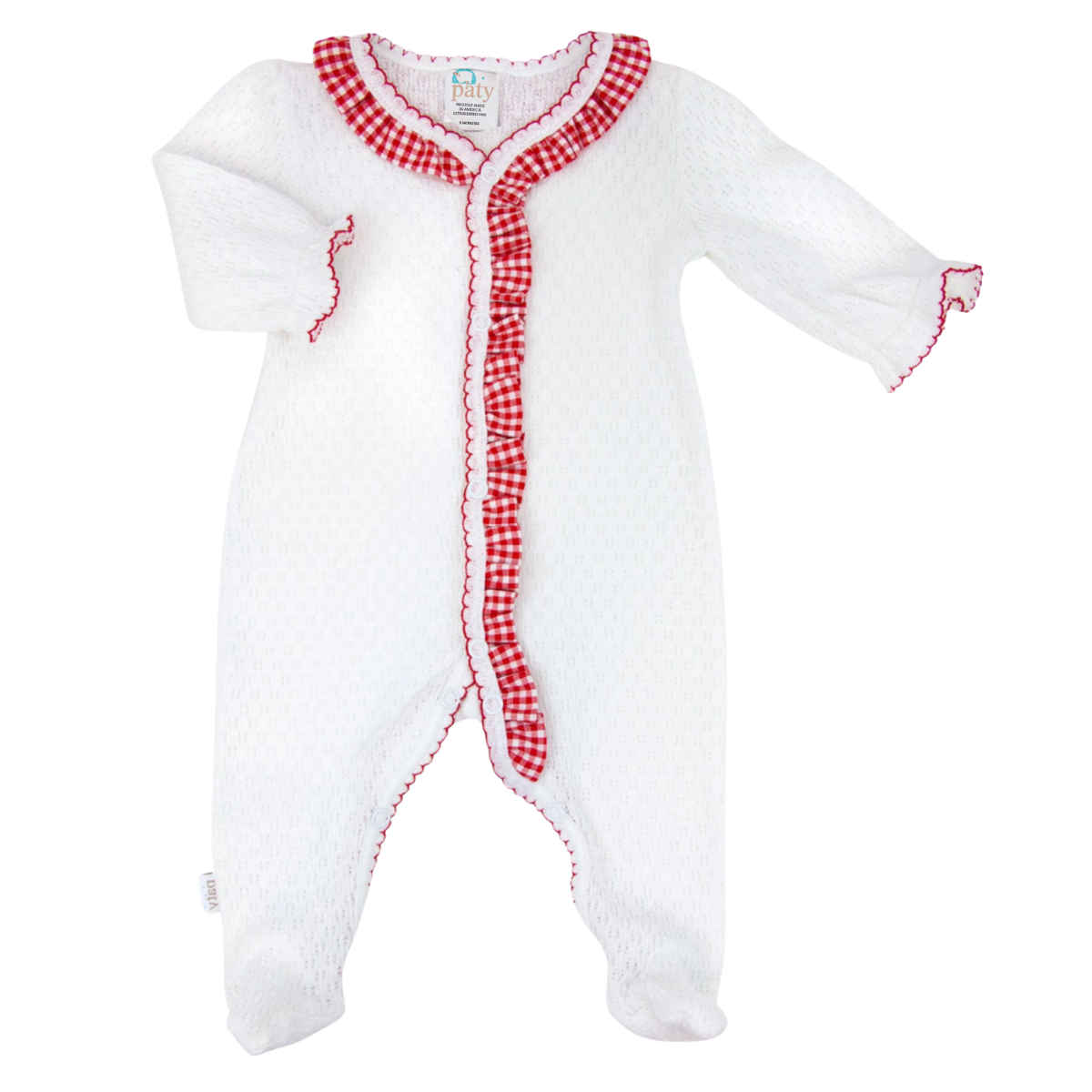 Footie with Gingham Ruffle