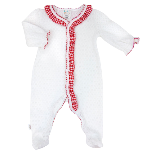 Footie with Gingham Ruffle