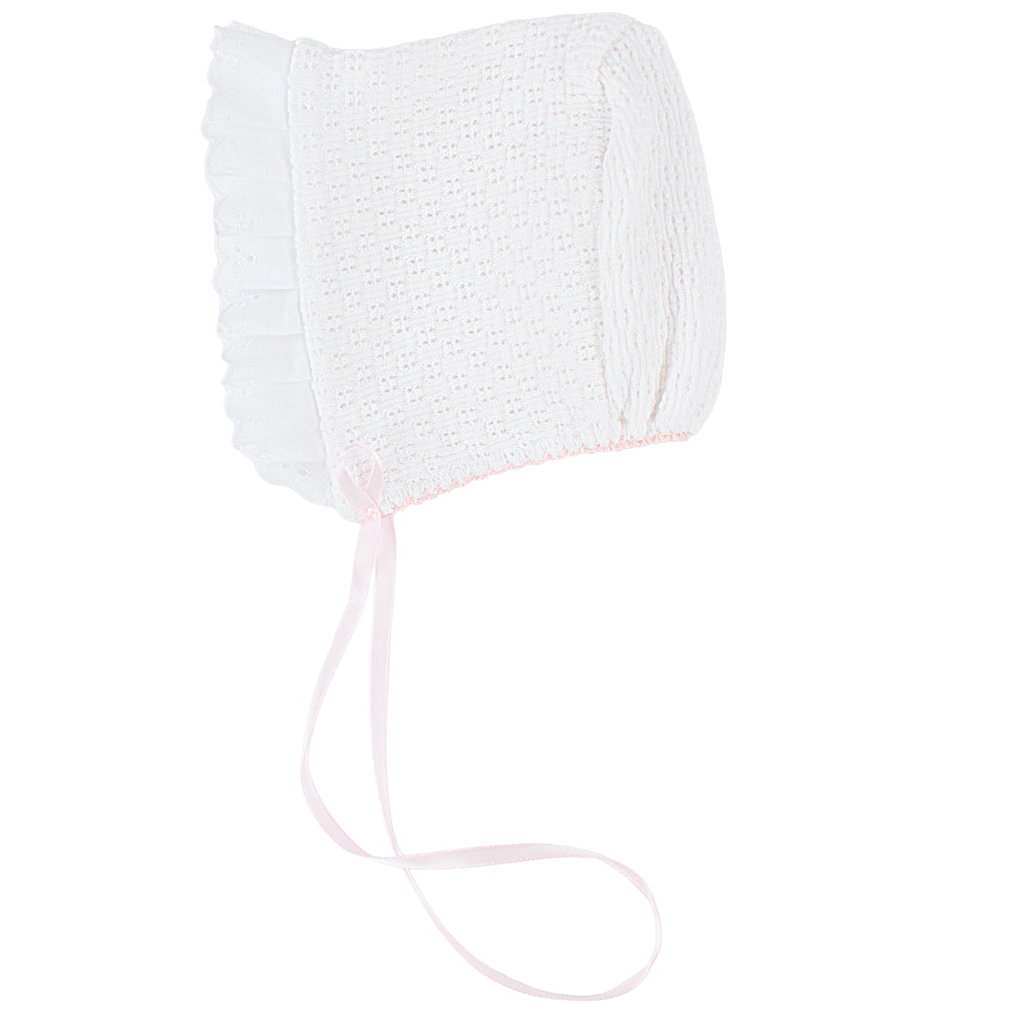 Bonnet with Eyelet Trim