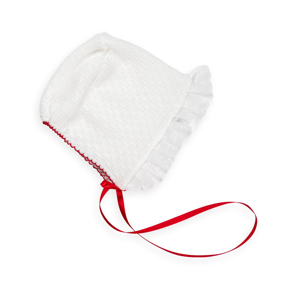 PatyKnit™ Bonnet with Eyelet Trim