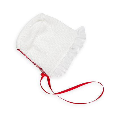 PatyKnit™ Bonnet with Eyelet Trim
