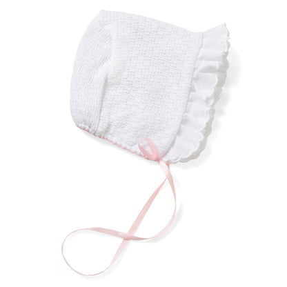 Paty Knit Bonnet with Eyelet Trim