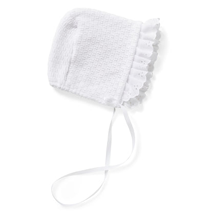 Paty Knit Bonnet with Eyelet Trim