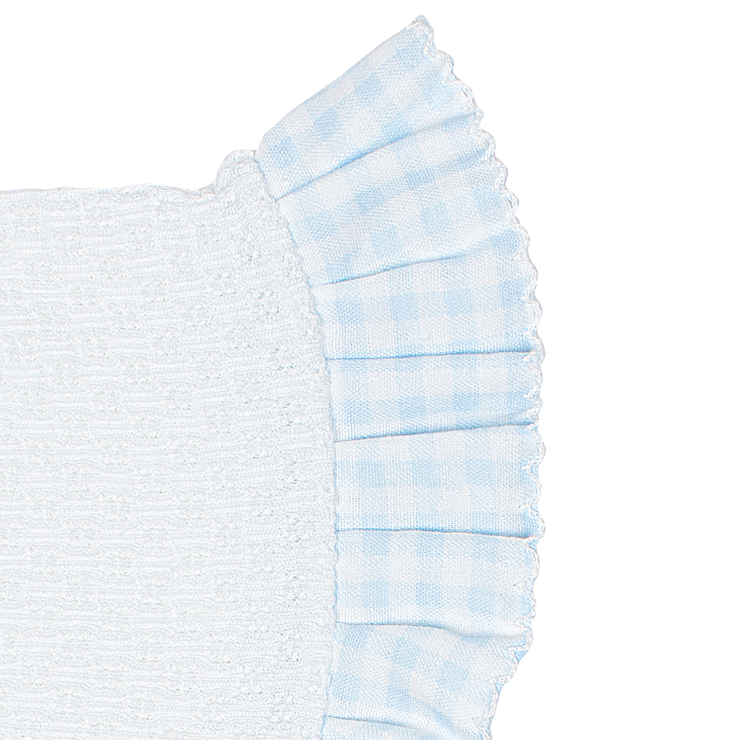 Paty Knit Bonnet, Gingham Ruffle #118GHM