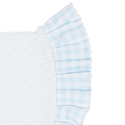 Paty Knit Bonnet, Gingham Ruffle #118GHM