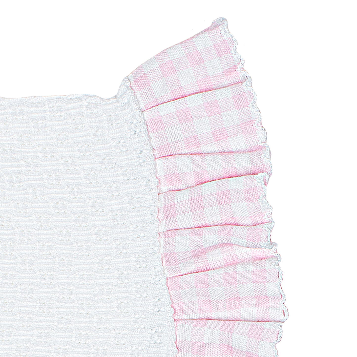 Paty Knit Bonnet, Gingham Ruffle #118GHM